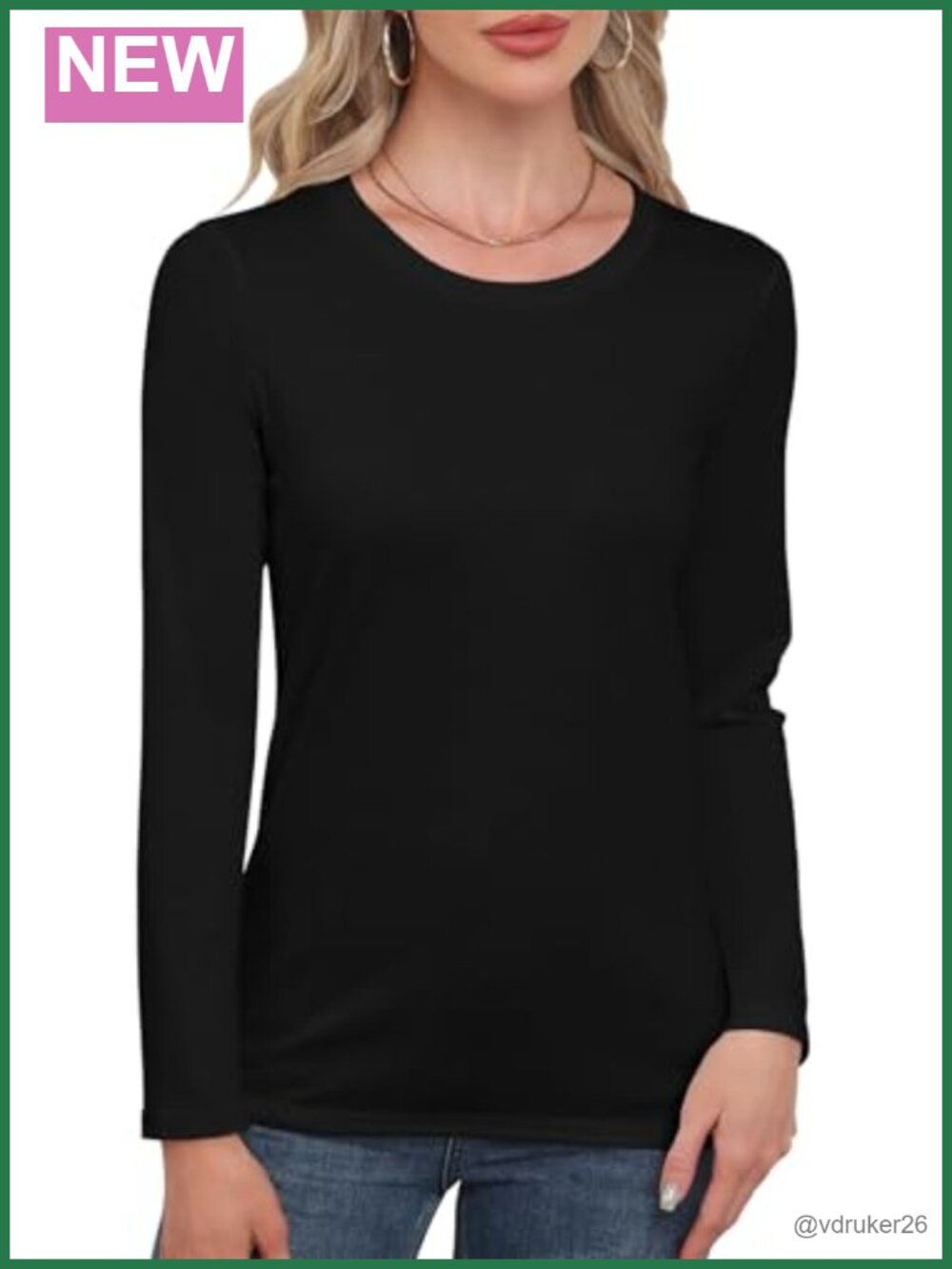 Women Loose Fit Long Sleeve Crewneck Casual Basic T-Shirt Top Tee